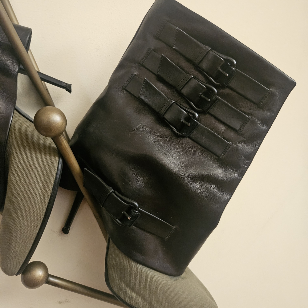 Giuseppe Zanotti Black and Olive Buckled Boots, Size 41 - Picture 3 of 6